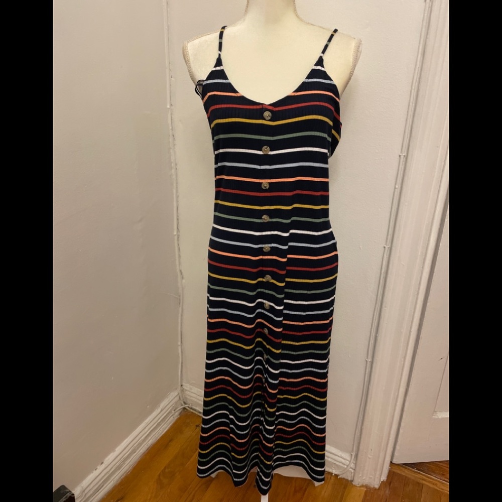 NWT Loft stripe tank button maxi dress